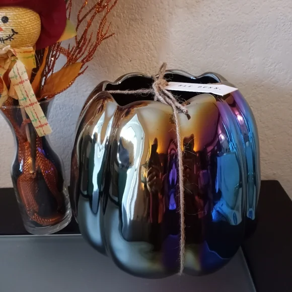 Rae Dunn Ceramic Iridescent Pumpkin Planter- Smashed - Picture 4 of 5